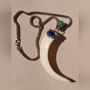 Vintage Sterling Silver Italy Amulet Pendant Necklace